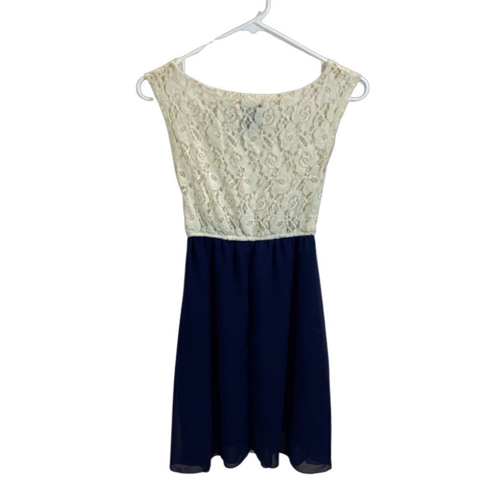 Rue 21 Brand Navy Blue and Ivory Size‎ Small Mixed Media Dress Size Small